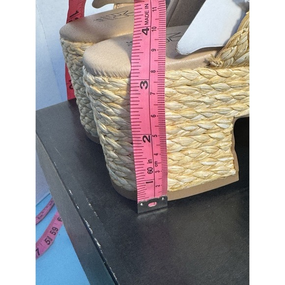 No Boundaries Women's Raffia Double Band Platform Sandals Sizes 9.5 & 11 NIB - Picture 12 of 14